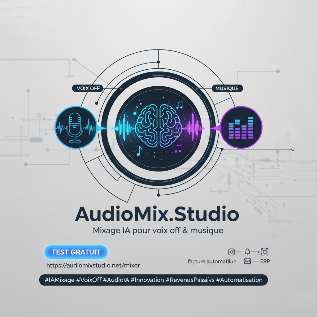 AudioMix.Studio — mixage IA voix off & musique